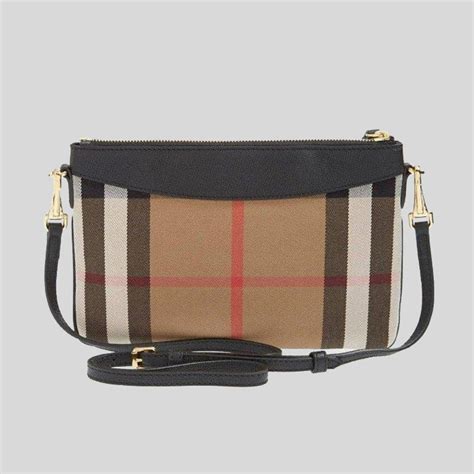 burberry peyton house check & leather clutch bag|New Burberry bag House classic Check Peyton Crossbody Bag.